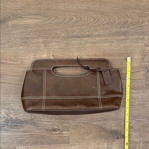 Rolfs Brown Leather Clutch crossbody strap